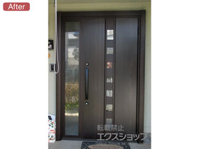 の玄関ドア リシェント玄関ドア3 断熱K4仕様 片袖仕様(ランマ無)R M28型 ※手動仕様 施工例