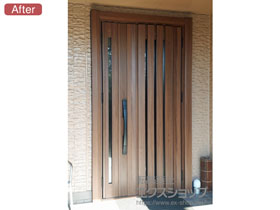 の玄関ドア リシェント玄関ドア3 断熱K4仕様 親子仕様(ランマ無)R G14型 ※タッチキー仕様(リモコンタイプ) 施工例