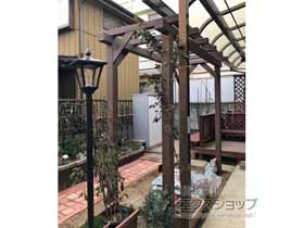 のパーゴラ エバーエコウッド パーゴラ 埋込仕様 施工例