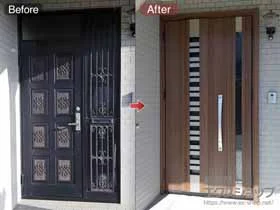 LIXIL ���N�V��(�g�X�e��)�̌��փh�A ���V�F���g���փh�A3 �f�MK4�d�l �蓮 �e�q�d�l(�����}��)L G82�^ �{�H��