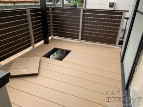 のウッドデッキ リウッドデッキ 200＋ルシアスデッキフェンスA01型＜横板格子タイプ＞ 施工例