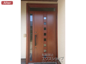 の玄関ドア リシェント玄関ドア3 断熱K2仕様 手動 片袖仕様(ランマ付)R M28型 施工例