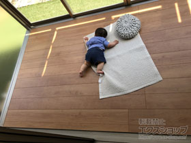 のテラス囲い・サンルーム サニージュ F型 床納まり ランマ付 積雪〜20cm対応 *片袖納まり 施工例