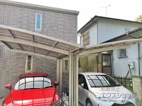 LIXIL(リクシル)のカーポート ネスカR (ラウンドスタイル) Y合掌 積雪～20cm対応 施工例