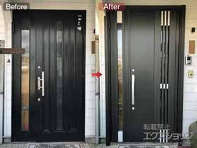 の玄関ドア リシェント玄関ドア3 断熱K4仕様 手動 親子仕様(ランマ無)R M83型 施工例