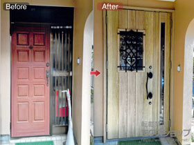 の玄関ドア リシェント玄関ドア3 断熱K4仕様 手動 親子仕様(ランマ無)L D41型 施工例