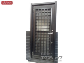 の玄関ドア リシェント勝手口ドア アルミPG仕様 ランマ無(L) A型 施工例