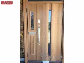 の玄関ドア リシェント玄関ドア3 断熱K4仕様 親子仕様(ランマ付)R G12型 ※タッチキー仕様（キー付リモコン） 施工例