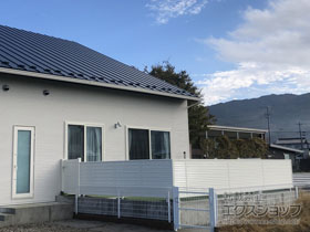 の門扉 シンプレオ門扉5型 横目隠し 片開き 門柱使用 施工例