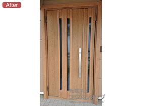 の玄関ドア リシェント玄関ドア3 断熱K2仕様 親子仕様(ランマ無)L G15型 ※タッチキー仕様（キー付リモコン） 施工例