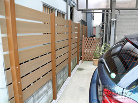 のフェンス・柵 プラドフェンス ジョイントあり仕様 板5段H1200(板870) 隙間20mm 施工例