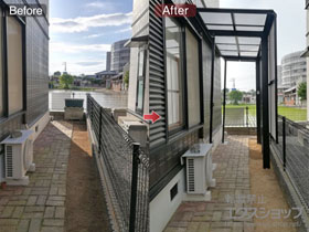 のテラス屋根 フーゴF 独立テラスタイプ 積雪〜20cm対応 施工例