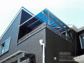 のバルコニー・ベランダ屋根 ソラリア F型 1500 屋根タイプ 単体 積雪〜50cm対応 施工例