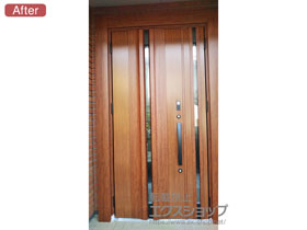 の玄関ドア リシェント玄関ドア3 断熱K4仕様 親子仕様(ランマ無)L G13型 ※タッチキー仕様(キー付リモコン) 施工例