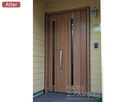 の玄関ドア リシェント玄関ドア3 断熱K4仕様 手動 親子仕様(ランマ無)R G13型 施工例