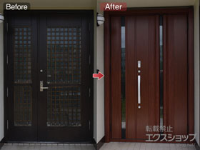 の玄関ドア リシェント玄関ドア3 断熱K4仕様 親子仕様(ランマ無)R G13型 ※タッチキー仕様(キー付リモコン) 施工例