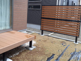 のフェンス・柵 モクアルフェンス 横板タイプ 2段支柱施工 施工例