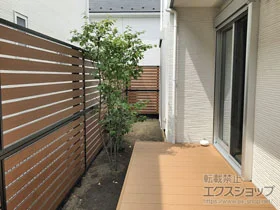 Value Selectのフェンス・柵・塀 モクアルフェンス 横板タイプ 2段支柱 自立建て用（パネル2段） 施工例