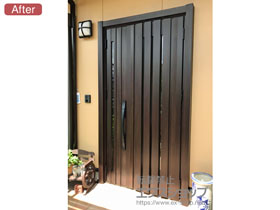 の玄関ドア リシェント玄関ドア3 断熱K4仕様 親子仕様(ランマ無)R G14型 ※タッチキー仕様（キー付リモコン） 施工例