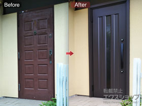 の玄関ドア リシェント玄関ドア3 アルミ仕様 手動 片開き仕様(ランマ無)L C12N型 施工例