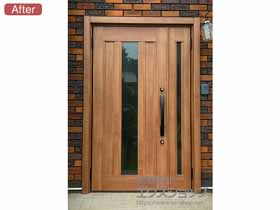 の玄関ドア リシェント玄関ドア3 アルミ仕様 手動 親子仕様(ランマ無)L C12N型 施工例