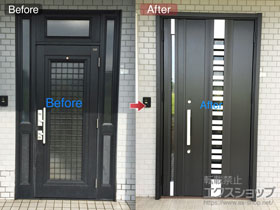 の玄関ドア 玄関ドア3 断熱K4仕様 手動 親子仕様(ランマ無)R G82型 施工例