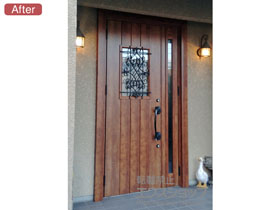 の玄関ドア リシェント玄関ドア3 断熱K4仕様 手動 親子仕様(ランマ無)L D41型 施工例