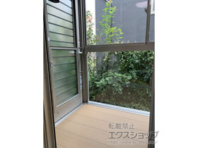 のテラス囲い・サンルーム サニージュ R型 床納まり ランマ無 積雪〜50cm対応 *片袖納まり 施工例