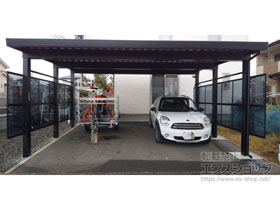 のカーポート テリオスポートIII 4500 2台用 角柱6本柱 積雪〜150cm対応 施工例