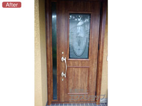 の玄関ドア リシェント玄関ドア3 断熱K4仕様 手動 片袖仕様(ランマ無)R C15型 施工例