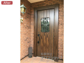 の玄関ドア リシェント玄関ドア3防火戸 断熱K4仕様 手動 片開き仕様(ランマ無)R D41型 施工例