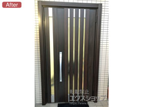 の玄関ドア リシェント玄関ドア3 断熱K4仕様 手動 親子仕様(ランマ無)R M27型 施工例