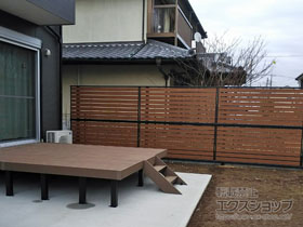 の モクアルフェンス 横板タイプ 2段支柱施工 施工例