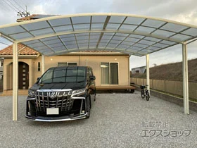 LIXIL(リクシル)のカーポート ネスカR (ラウンドスタイル) ワイド 積雪～20cm対応 施工例