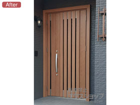 の玄関ドア リシェント玄関ドア3 断熱K4仕様 親子仕様(ランマ無)R M27型 ※手動仕様 施工例