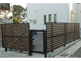 の門扉 シンプレオ門扉T1型 縦格子 片開き 門柱使用 施工例