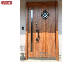 の玄関ドア リシェント玄関ドア3 断熱K4仕様 親子仕様(ランマ無)R D77型 ※カザスプラス仕様 施工例
