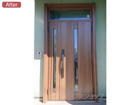 の玄関ドア リシェント玄関ドア3 断熱K2仕様 親子仕様(ランマ付)R G12型 ※タッチキー仕様(キー付リモコン) 施工例