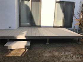 のウッドデッキ リウッドデッキ 200＋独立式リウッドステップ2型×1セット 施工例