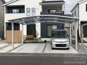 のカーポート ネスカR (ラウンドスタイル) ワイド 積雪〜20cm対応 施工例