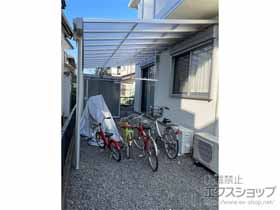 のテラス屋根 ソラリア F型 テラスタイプ 単体 積雪〜20cm対応＋吊り下げ式固定物干し　横幅：ワイド　長さ：ロング 施工例