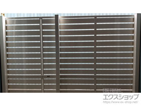 のフェンス・柵 シンプレオフェンスSY1F型 横半目隠し 2段支柱 自立建て用 施工例