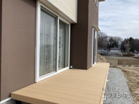 のウッドデッキ リウッドデッキ 200+リウッドステップ5型 Sタイプ(2段)×1セット 施工例
