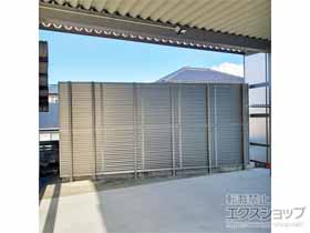のフェンス・柵 フェンスAB YL3型 横ルーバー3 アルミ多段柱仕様（パネル3段） 施工例
