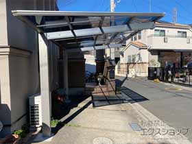 のカーポート エフルージュグラン 耐風圧強度仕様(46ｍ/秒) 積雪〜30cm対応＋変形敷地対応セット 施工例