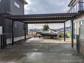 のカーポート レオンポートneo 2台用  4本角柱　積雪〜50cm対応 施工例