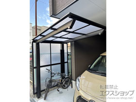 のサイクルポート・駐輪場 ネスカFミニ (フラットスタイル) 積雪〜20cm対応+ネスカFミニ用サイドパネル2段 施工例