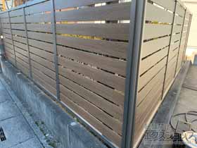 のフェンス・柵 モクハイフェンス 上段のみ設置 アルミ多段柱仕様 施工例