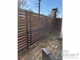 のフェンス・柵 モクアルフェンス 横板タイプ 2段支柱 自立建て用（パネル2段） 施工例
