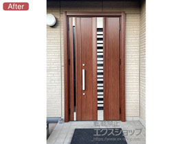 の玄関ドア リシェント玄関ドア3 断熱K4仕様 手動 親子仕様(ランマ無)R G82型 施工例